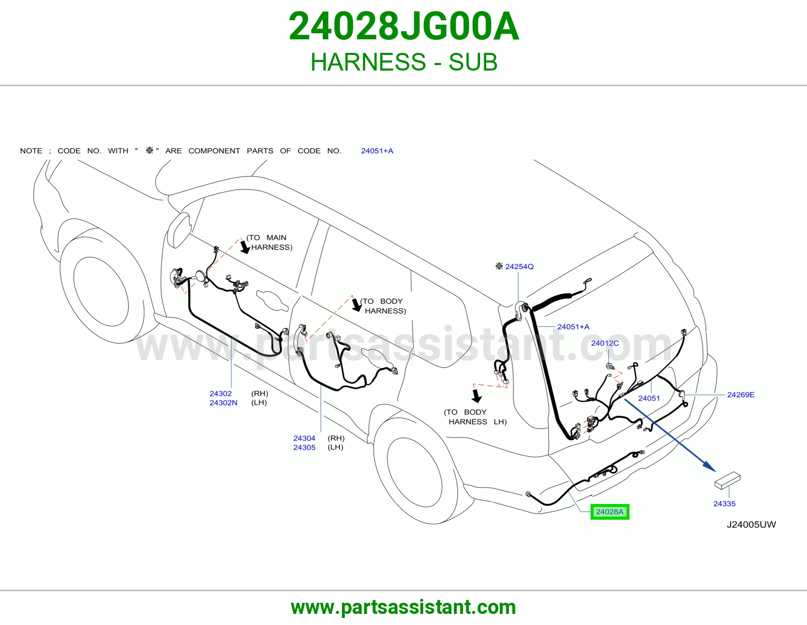 HARNESS - SUB 24028JG00A