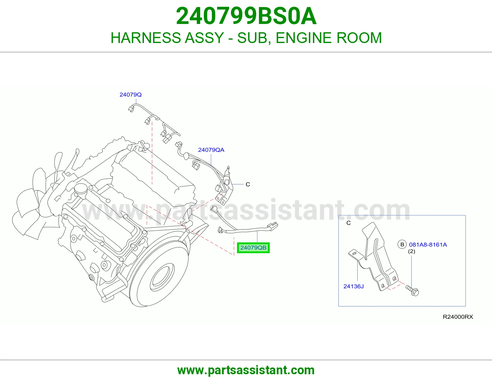 ضفيرة فرعي غرفة المكينة كاملة 240799BS0A