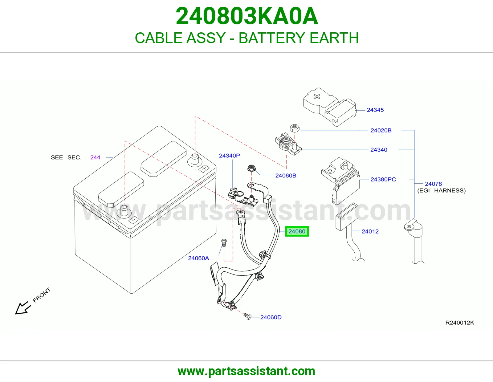كيبل بطاريه 240803KA0A