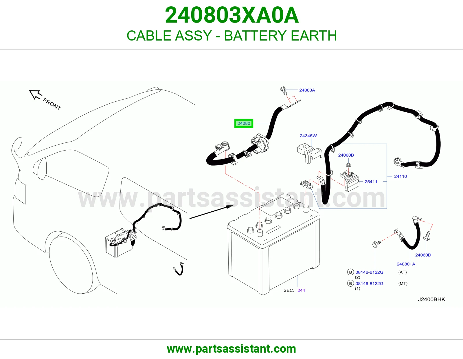 كيبل بطاريه 240803XA0A