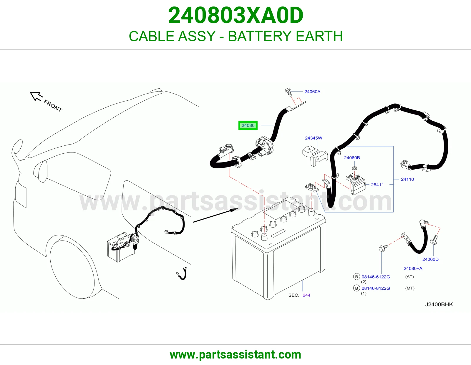 كيبل بطاريه 240803XA0D