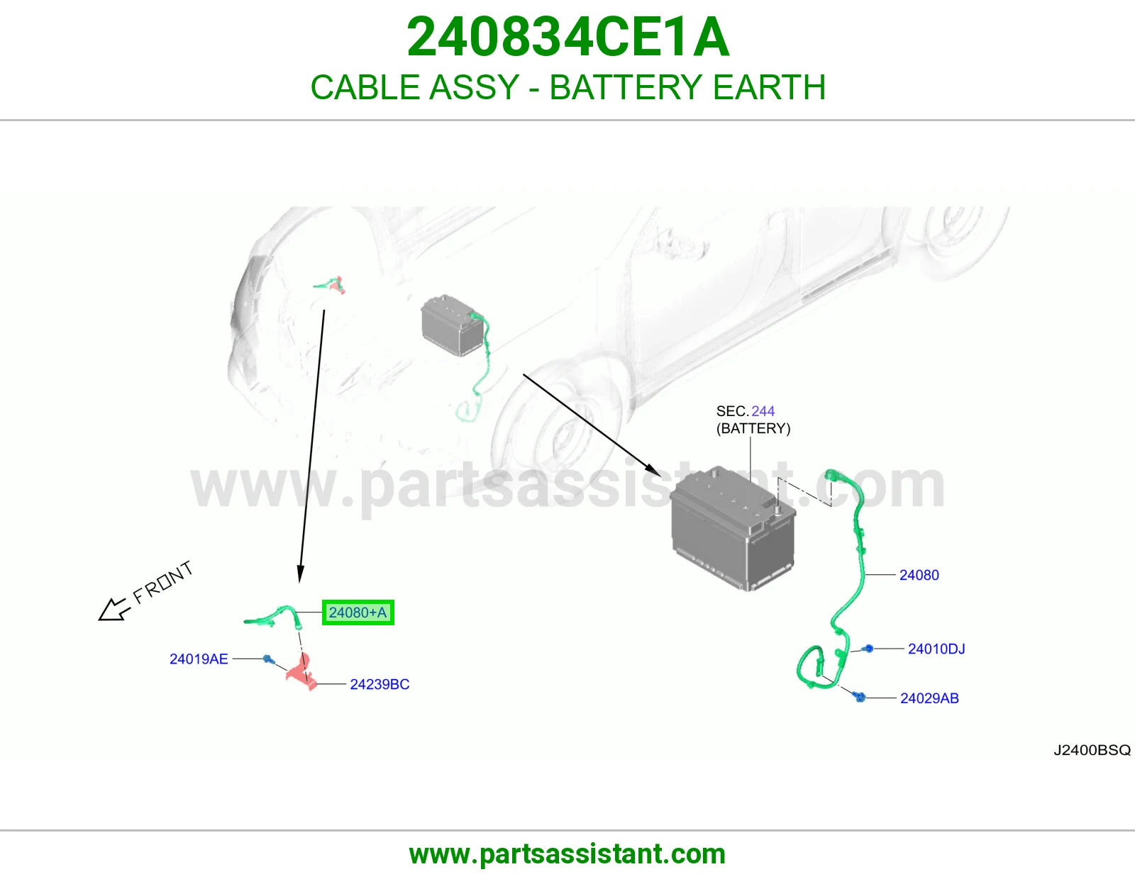 كيبل بطاريه 240834CE1A