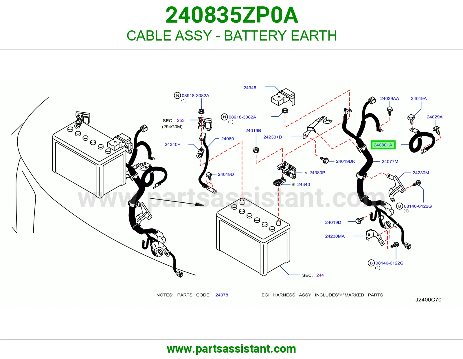 كيبل بطاريه 240835ZP0A
