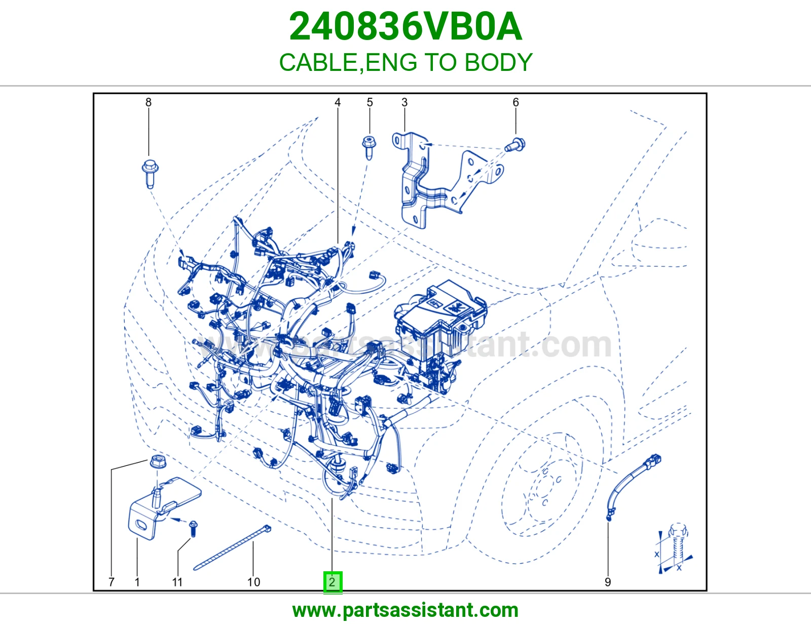 كيبل بطاريه 240836VB0A