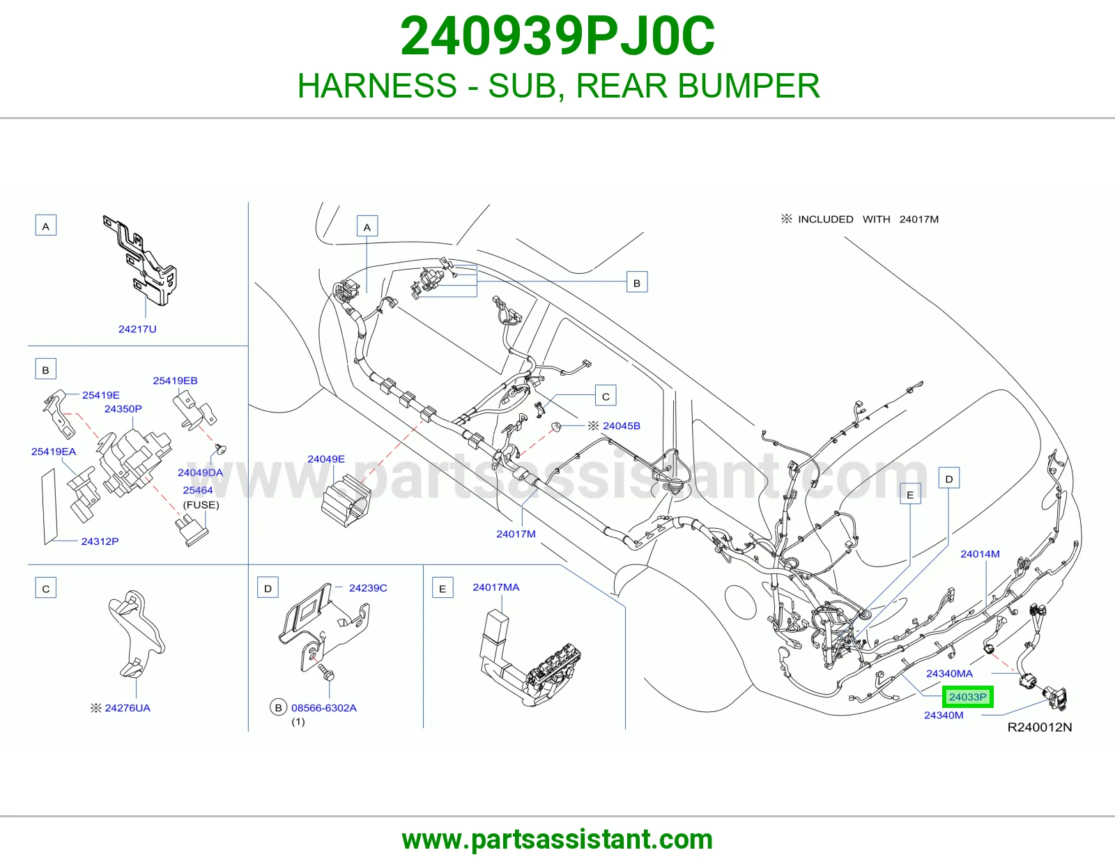 اسلاك ضفيره حساس صدام خلفي 240939PJ0C