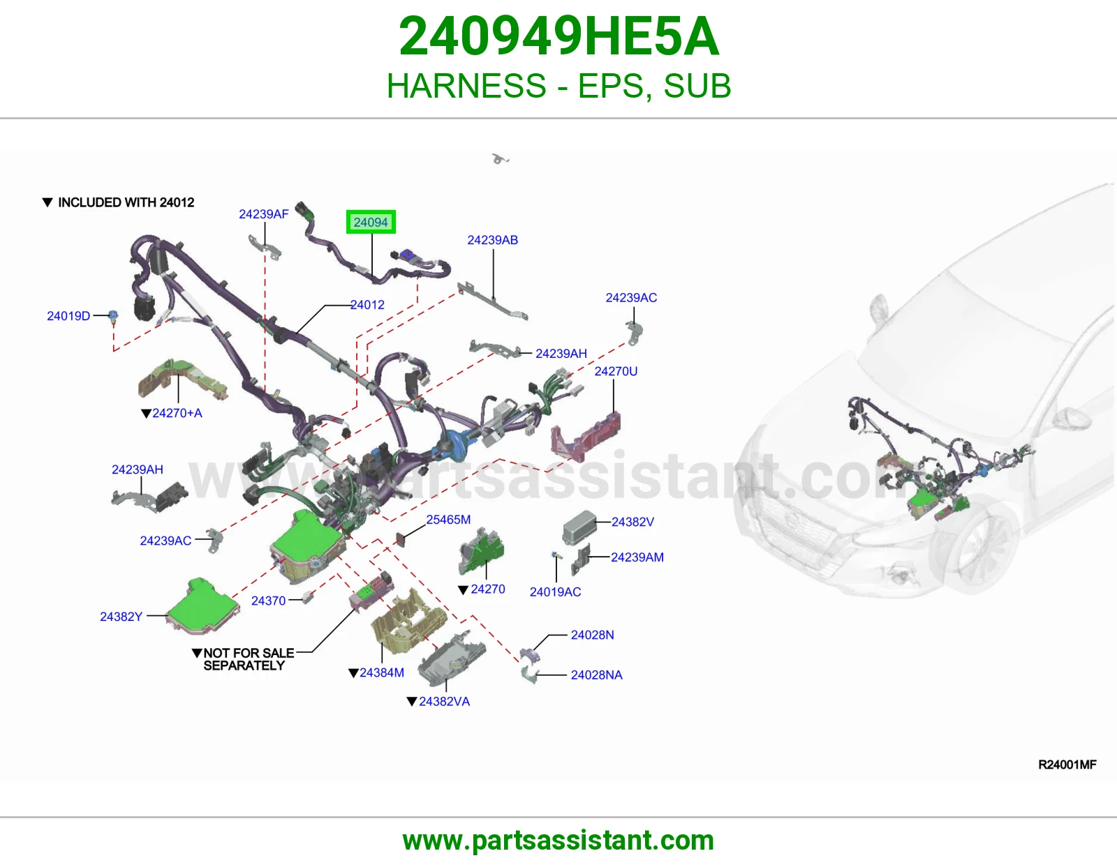 ضفيرة دركسون كهربائي (EPS) فرعي 240949HE5A