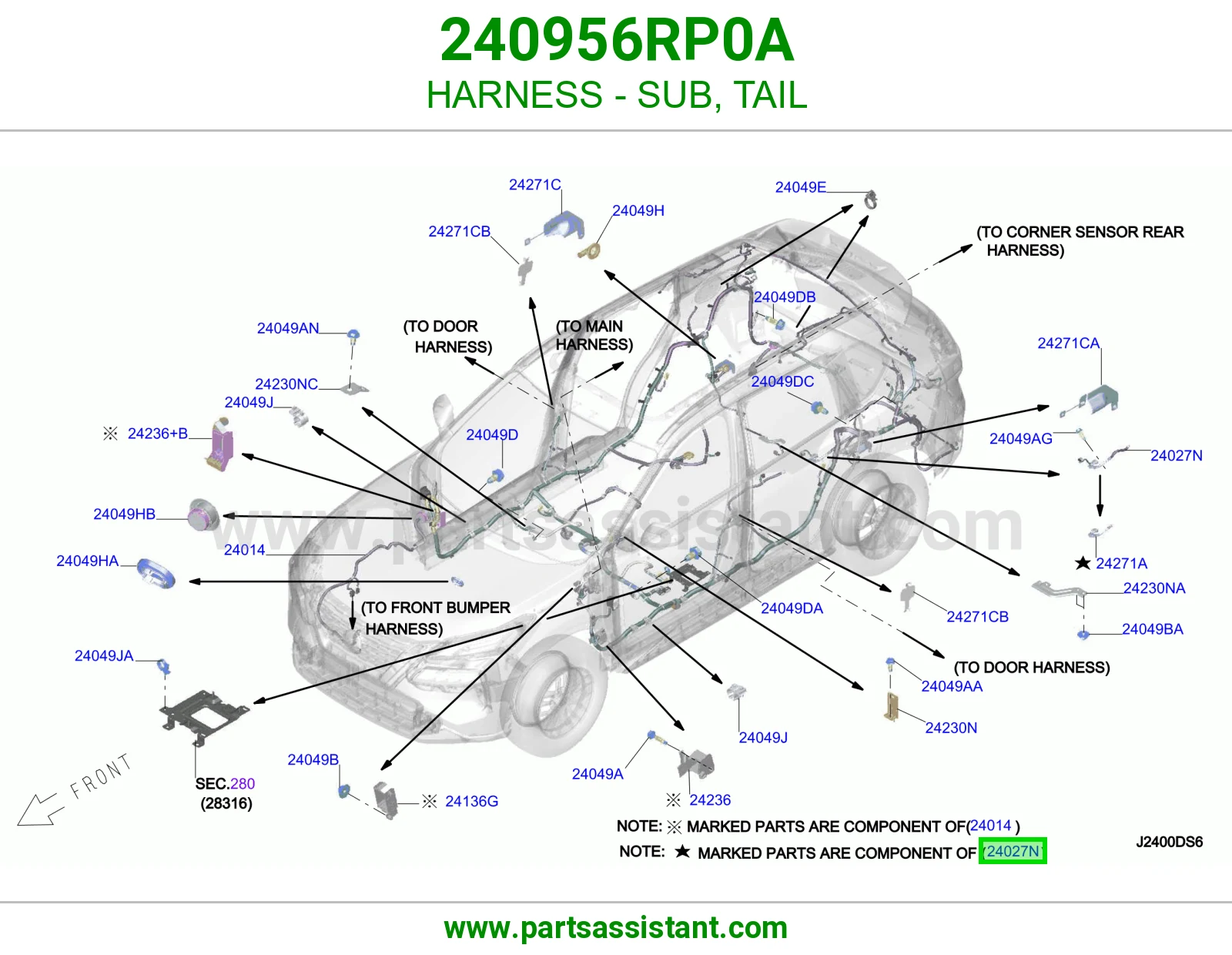 ضفيرة فرعي خلفي 240956RP0A