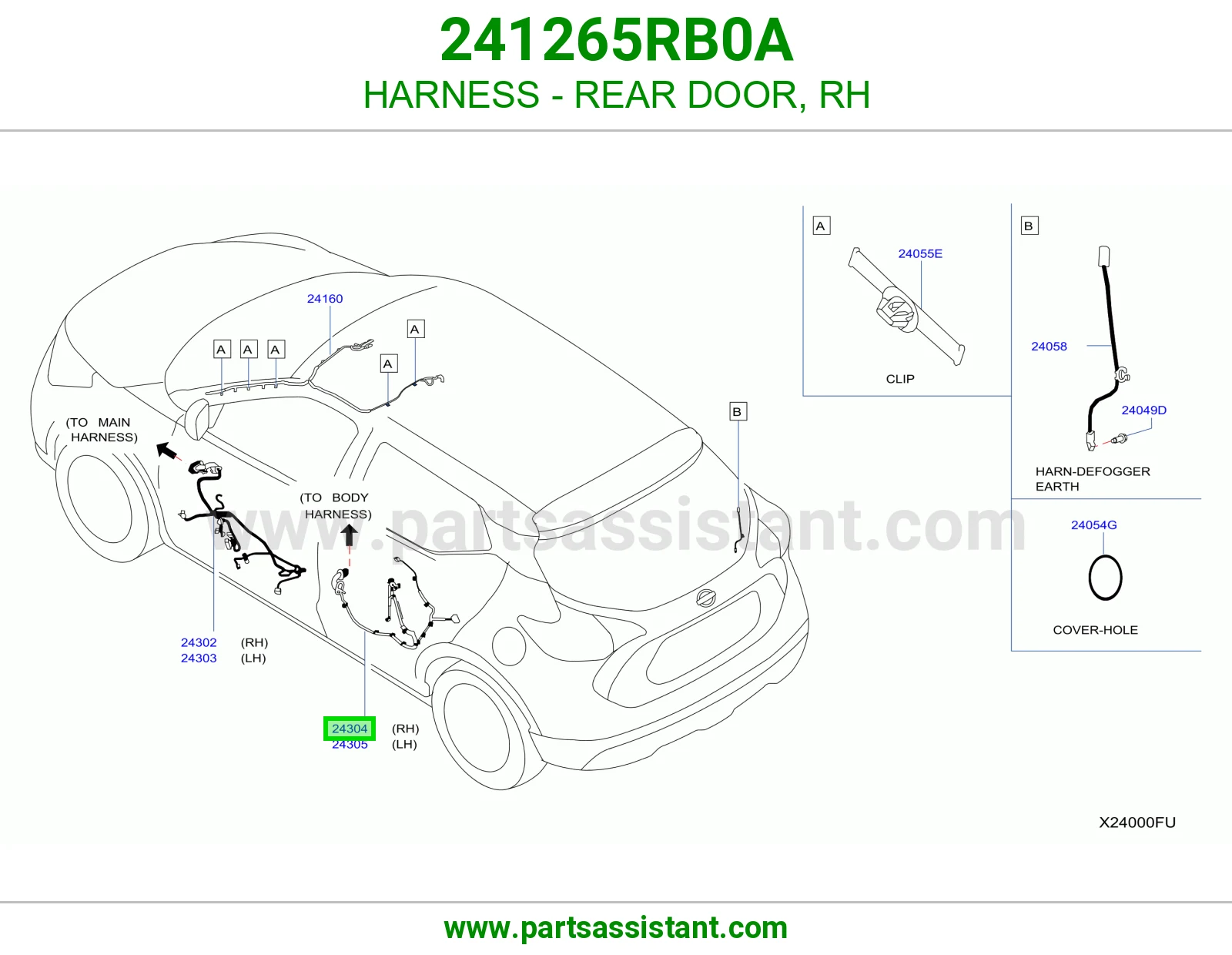 ضفيرة باب خلفي يمين 241265RB0A