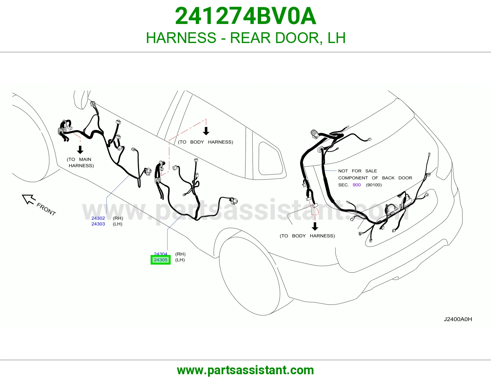 ضفيرة باب خلفي يسار 241274BV0A