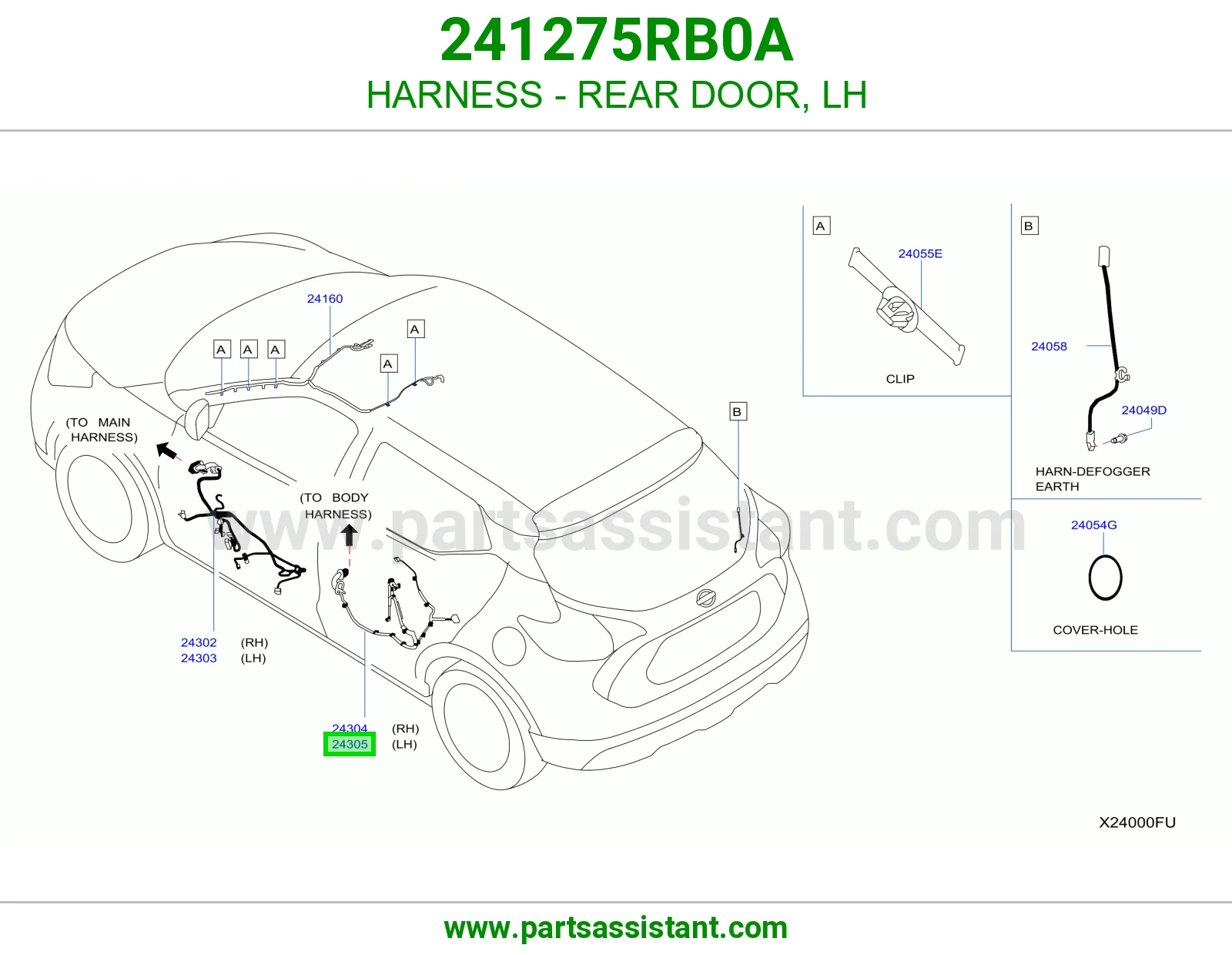 ضفيرة باب خلفي يسار 241275RB0A