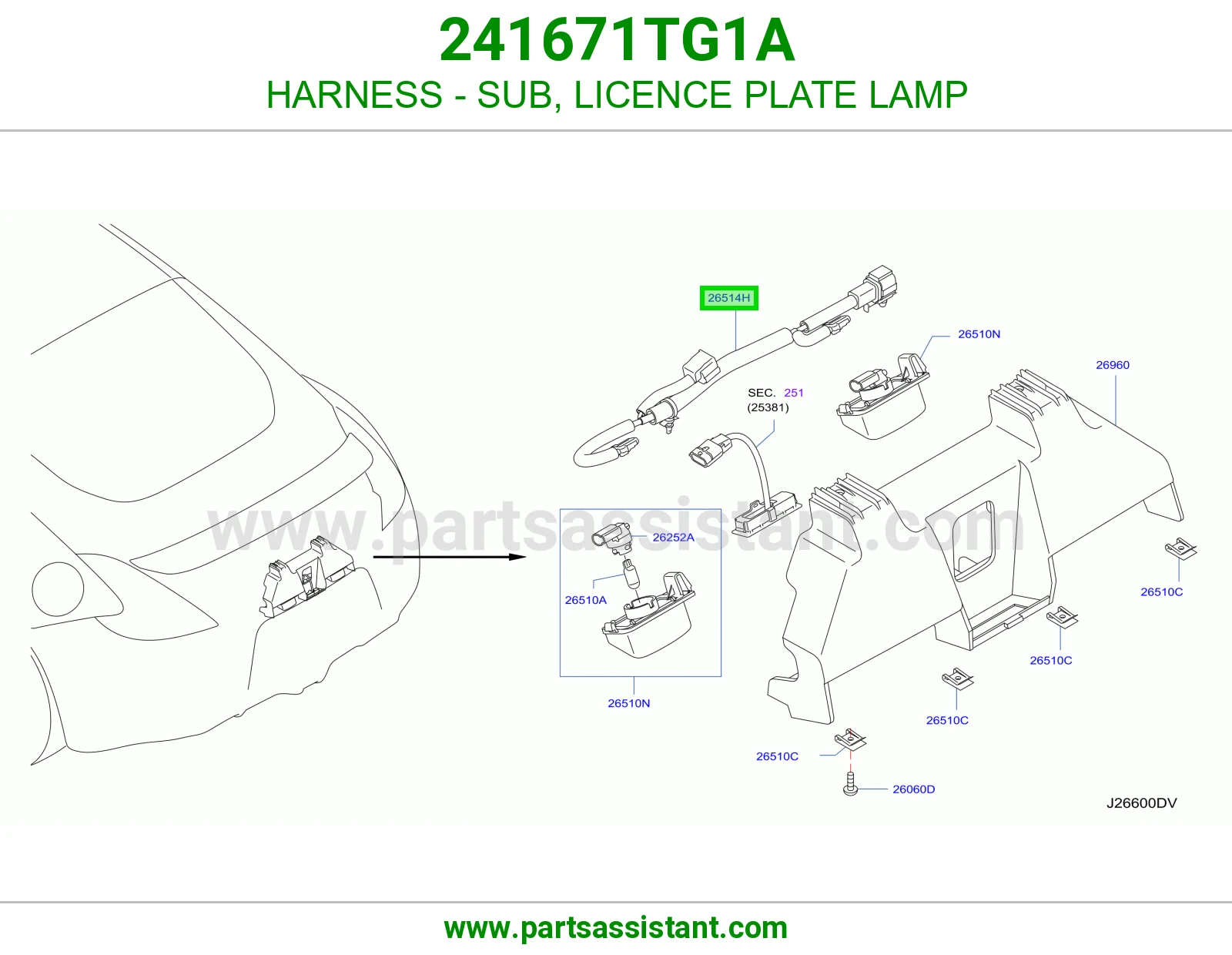 ضفيرة فرعي لمبة لوحة 241671TG1A