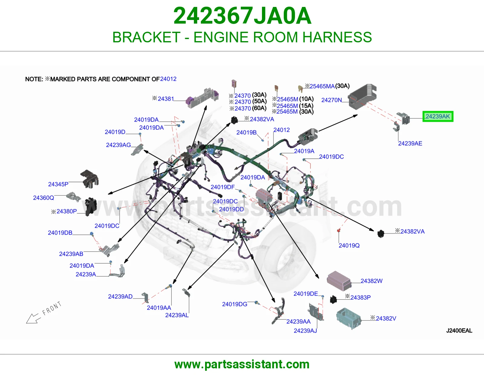 قاعدة ضفيرة حجرة مكينة 242367JA0A