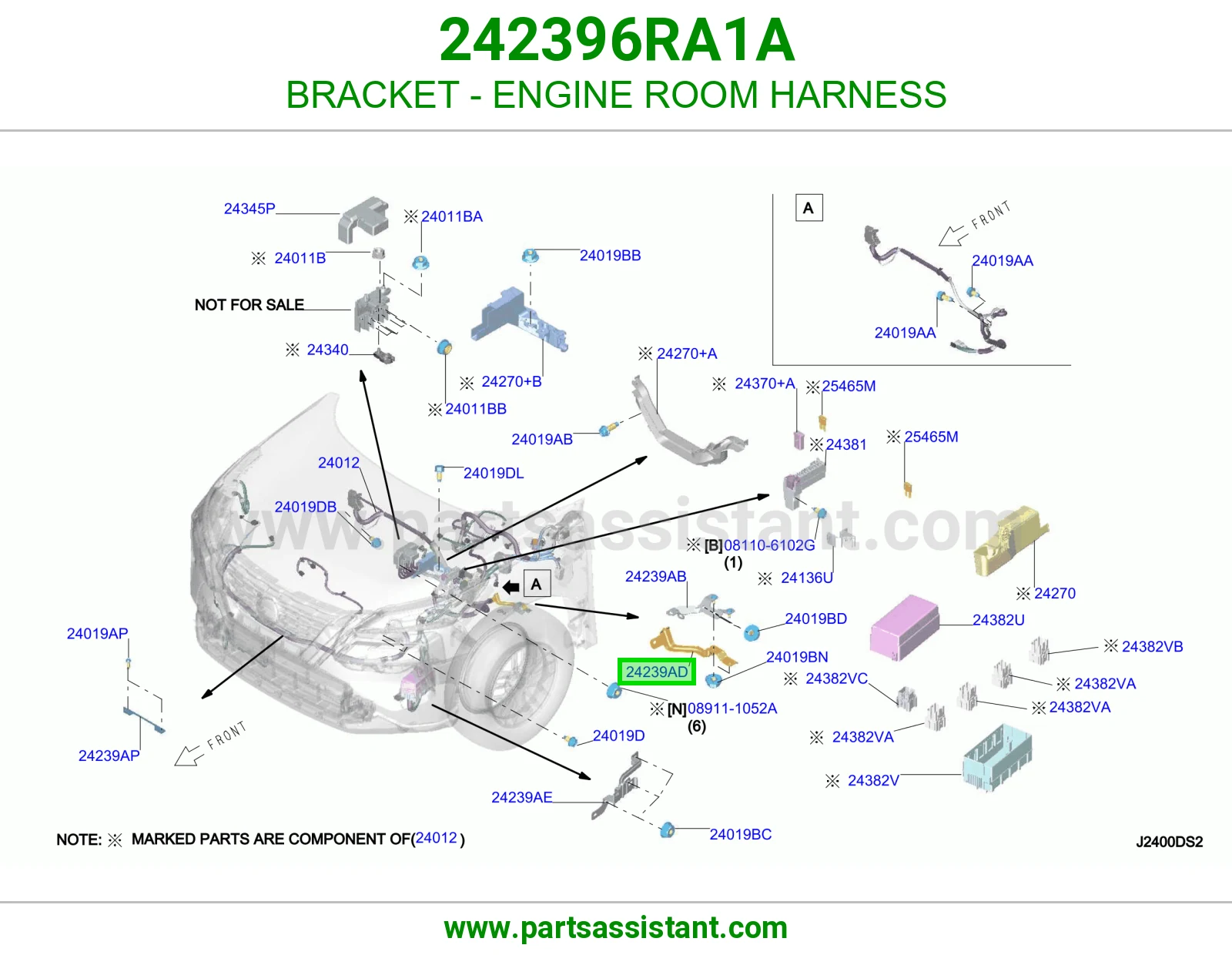 قاعدة ضفيرة حجرة مكينة 242396RA1A