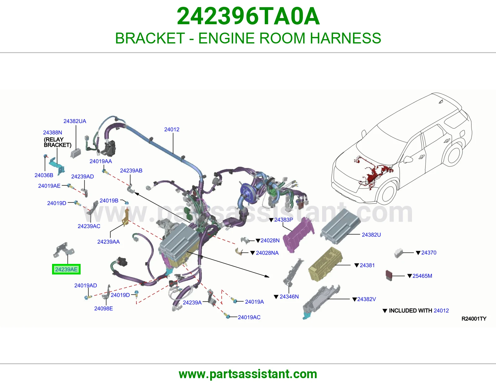 قاعدة ضفيرة حجرة مكينة 242396TA0A