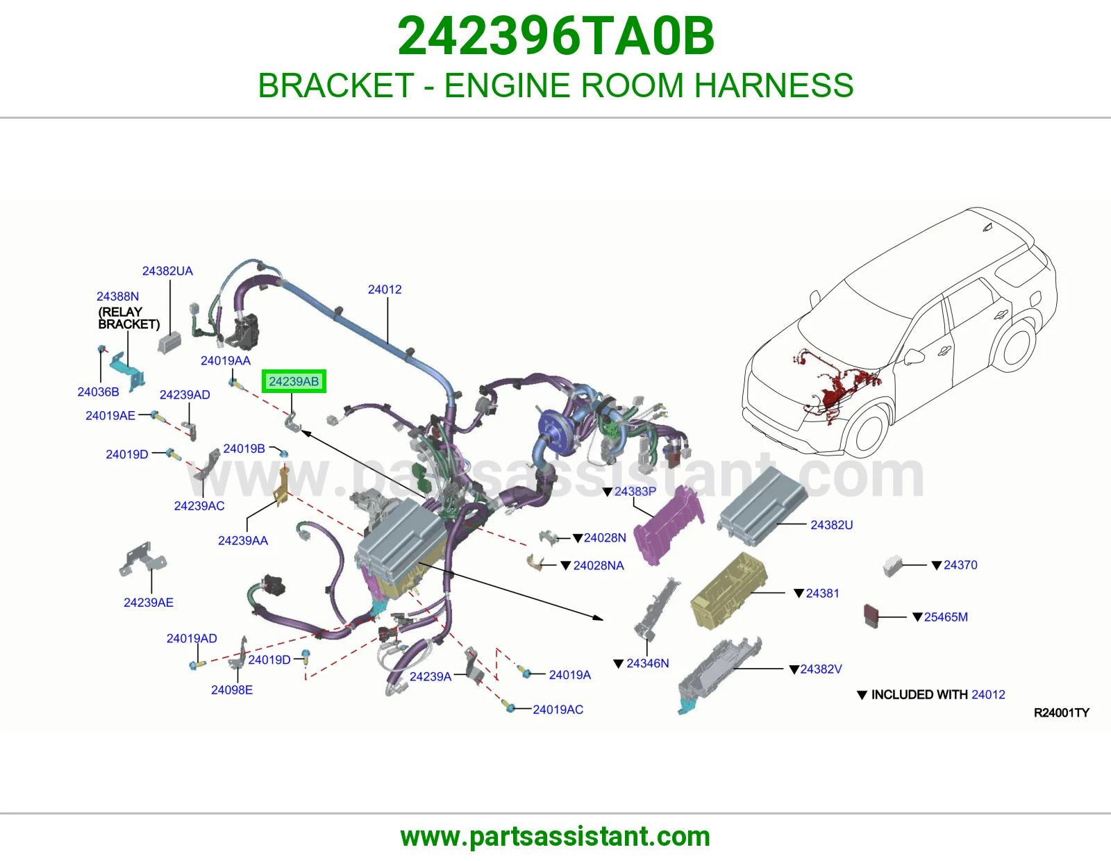 قاعدة ضفيرة حجرة مكينة 242396TA0B
