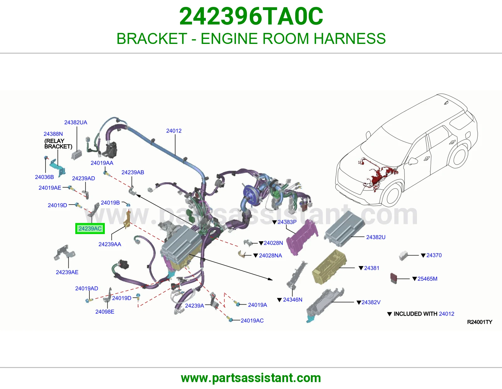 قاعدة ضفيرة حجرة مكينة 242396TA0C