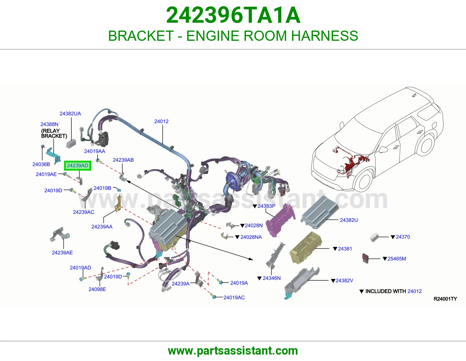 قاعدة ضفيرة حجرة مكينة 242396TA1A