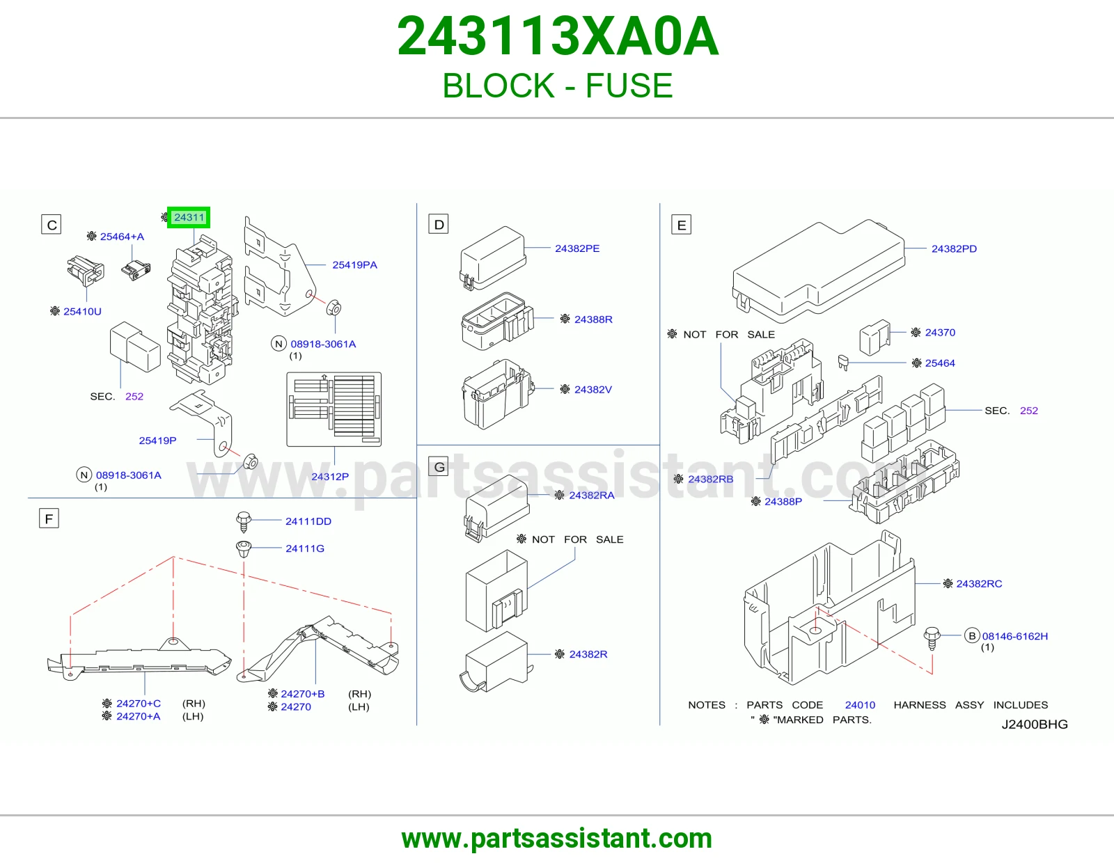 بلوك فيوز 243113XA0A