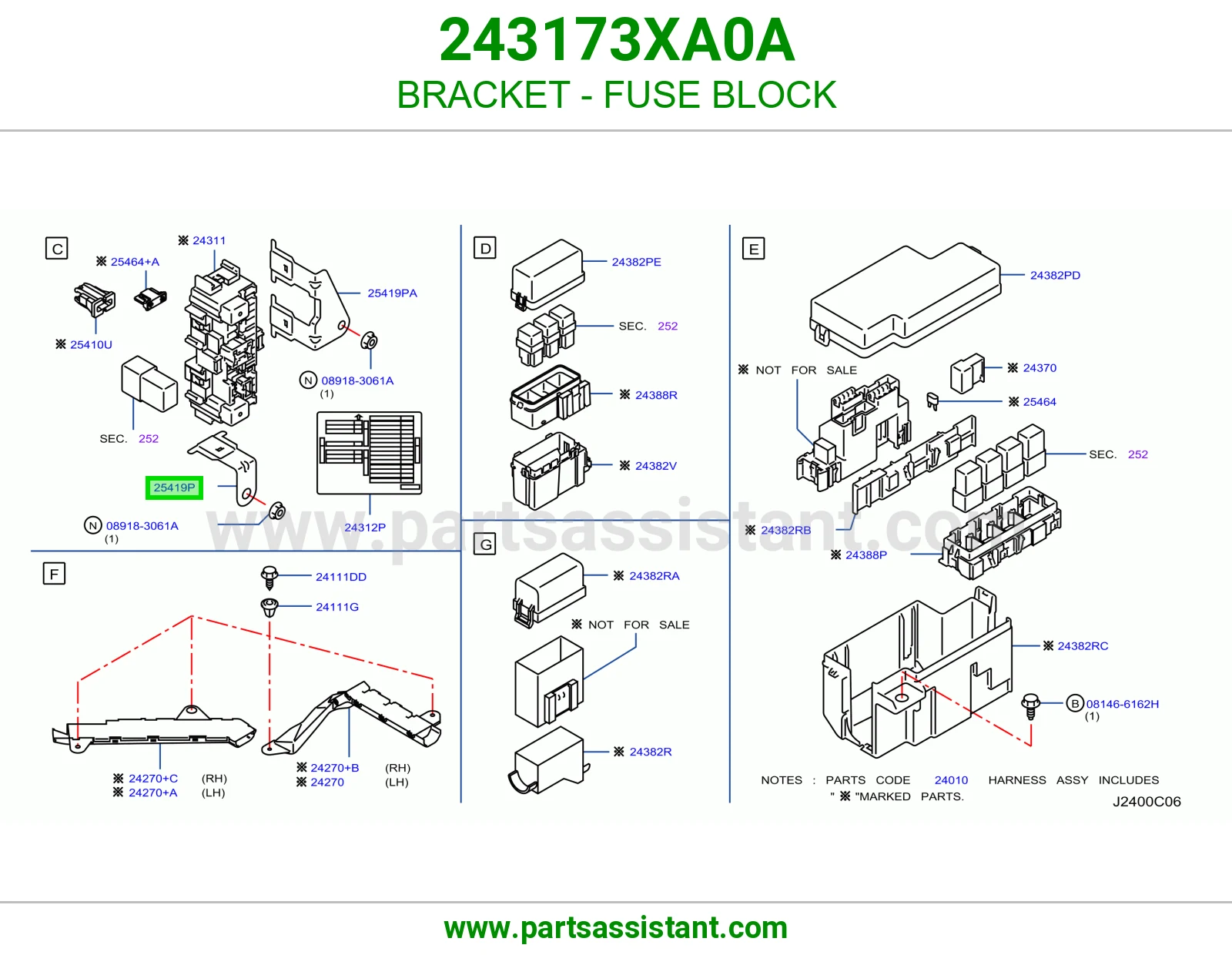 قاعدة علبة فيوزات 243173XA0A
