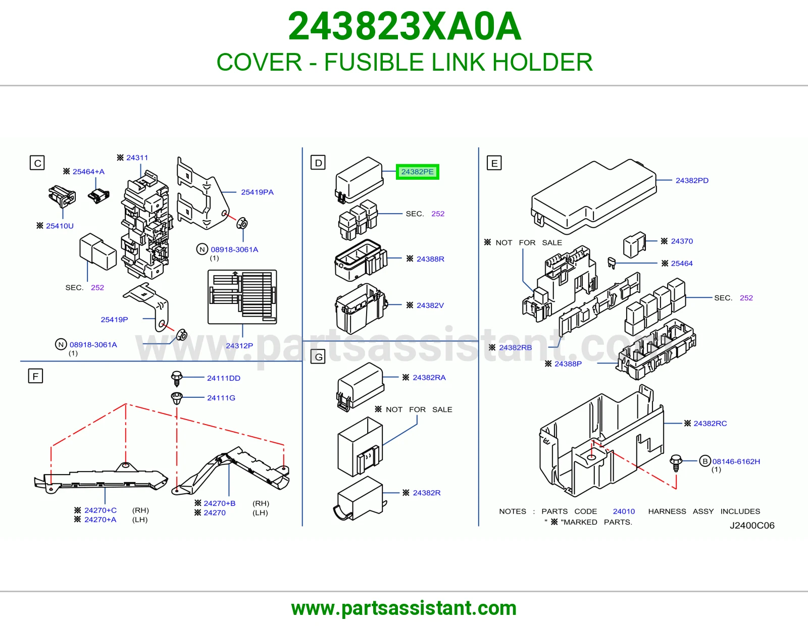 غطاء حامل فيوز رئيسي 243823XA0A