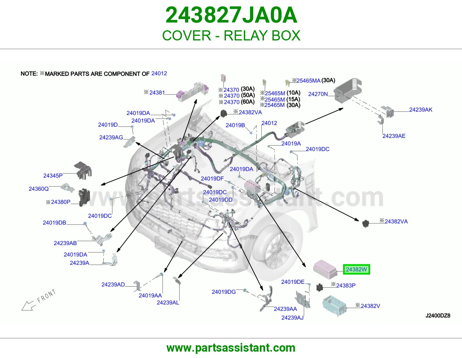 غطاء علبة ريليات 243827JA0A