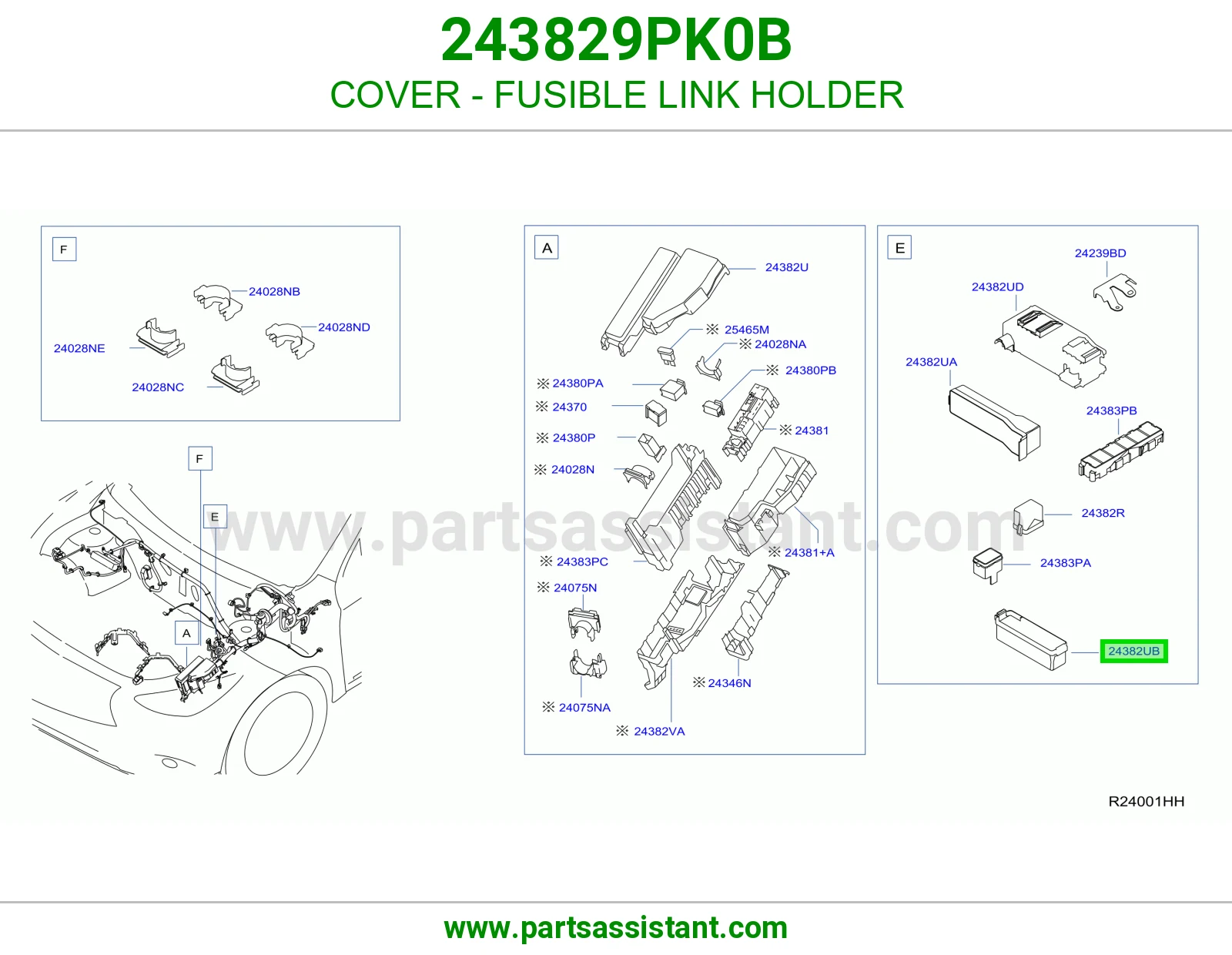 غطاء حامل فيوز رئيسي 243829PK0B