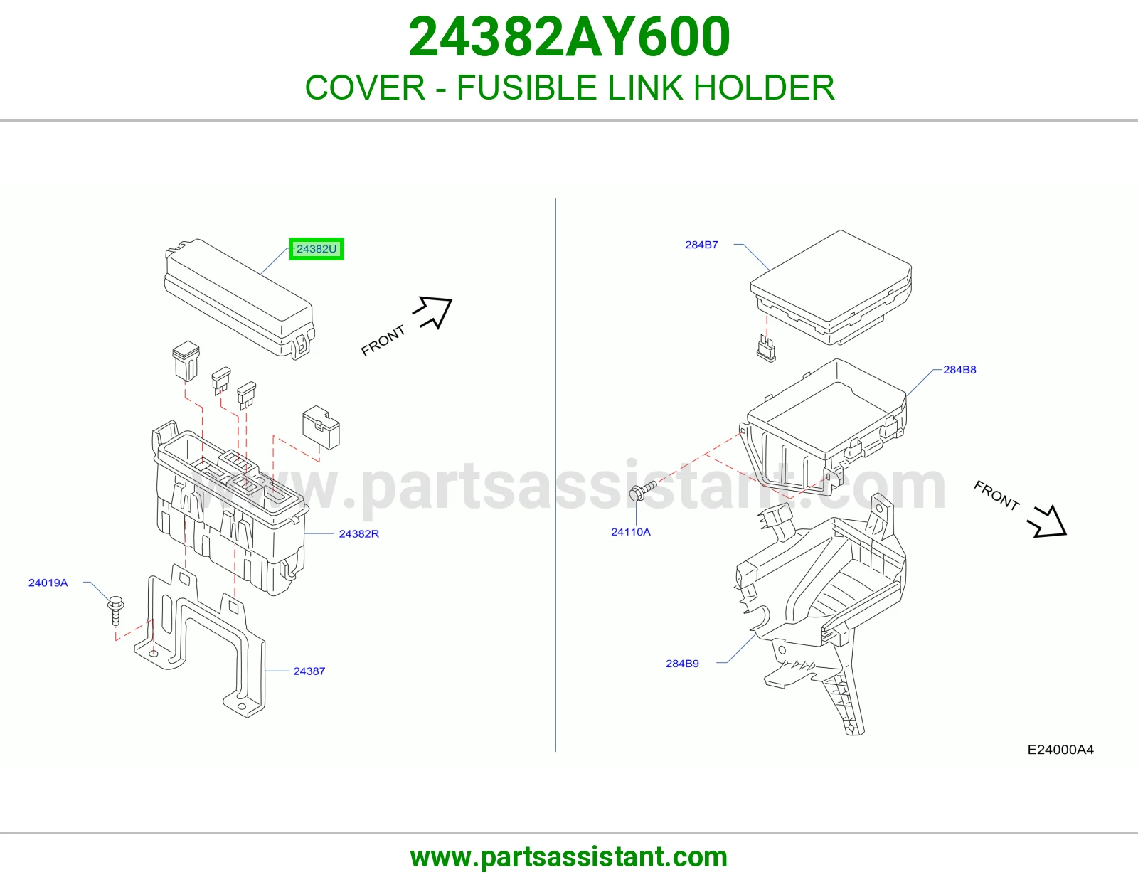 غطاء حامل فيوز رئيسي 24382AY600