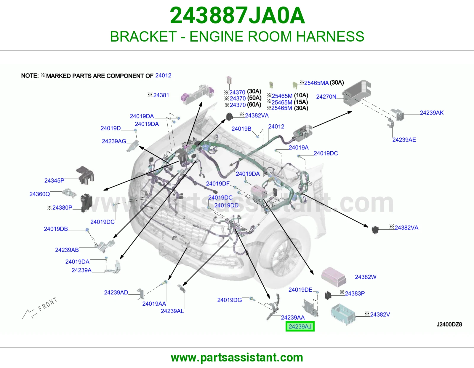 قاعدة ضفيرة حجرة مكينة 243887JA0A