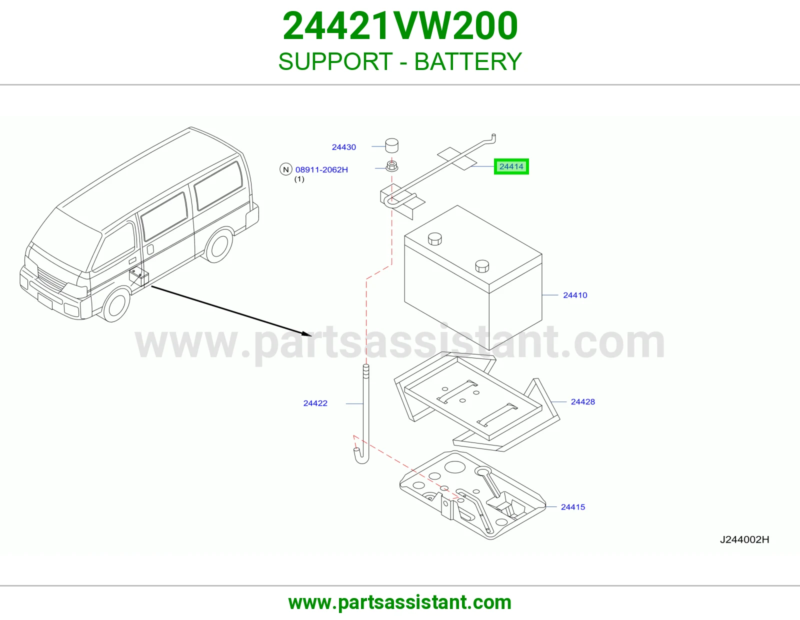 قاعدة بطارية 24421VW200