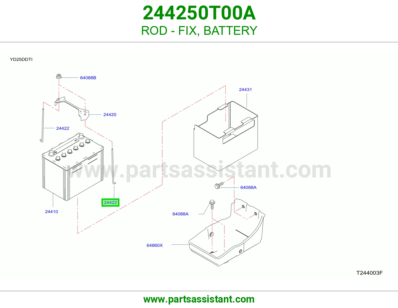 ذراع تثبيت بطارية 244250T00A