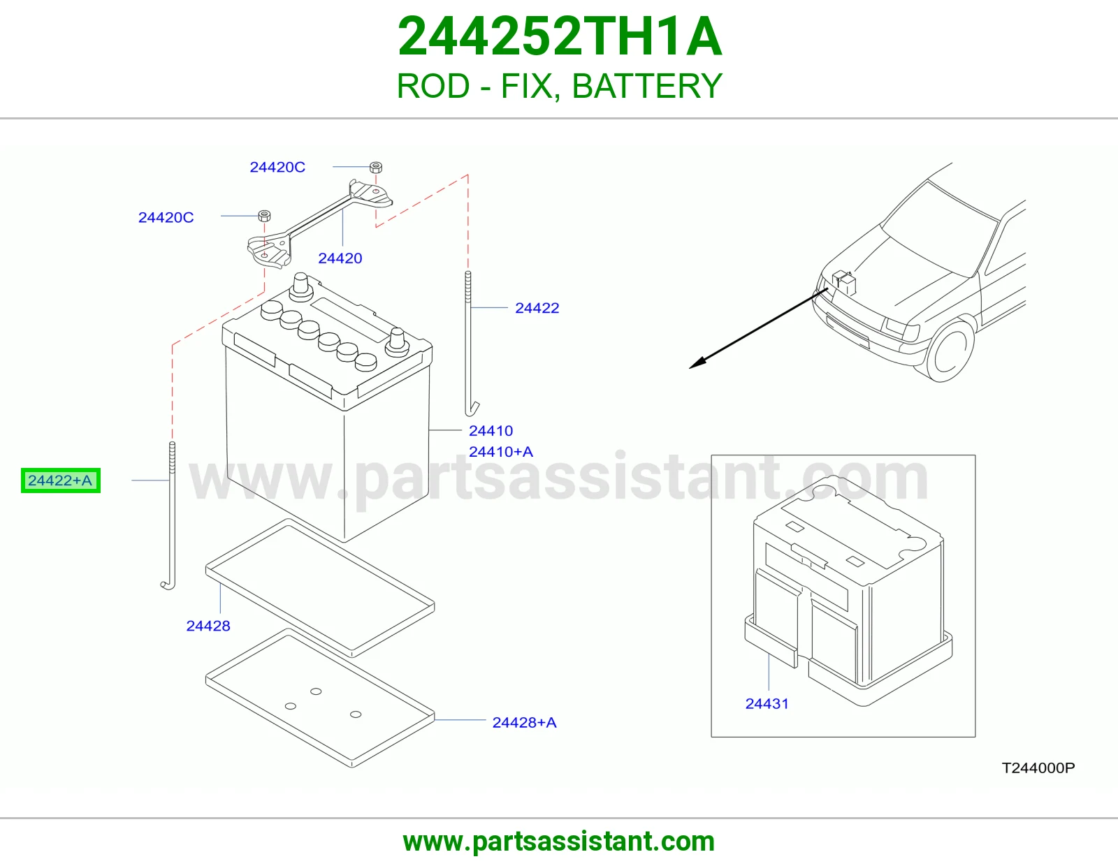 ذراع تثبيت بطارية 244252TH1A
