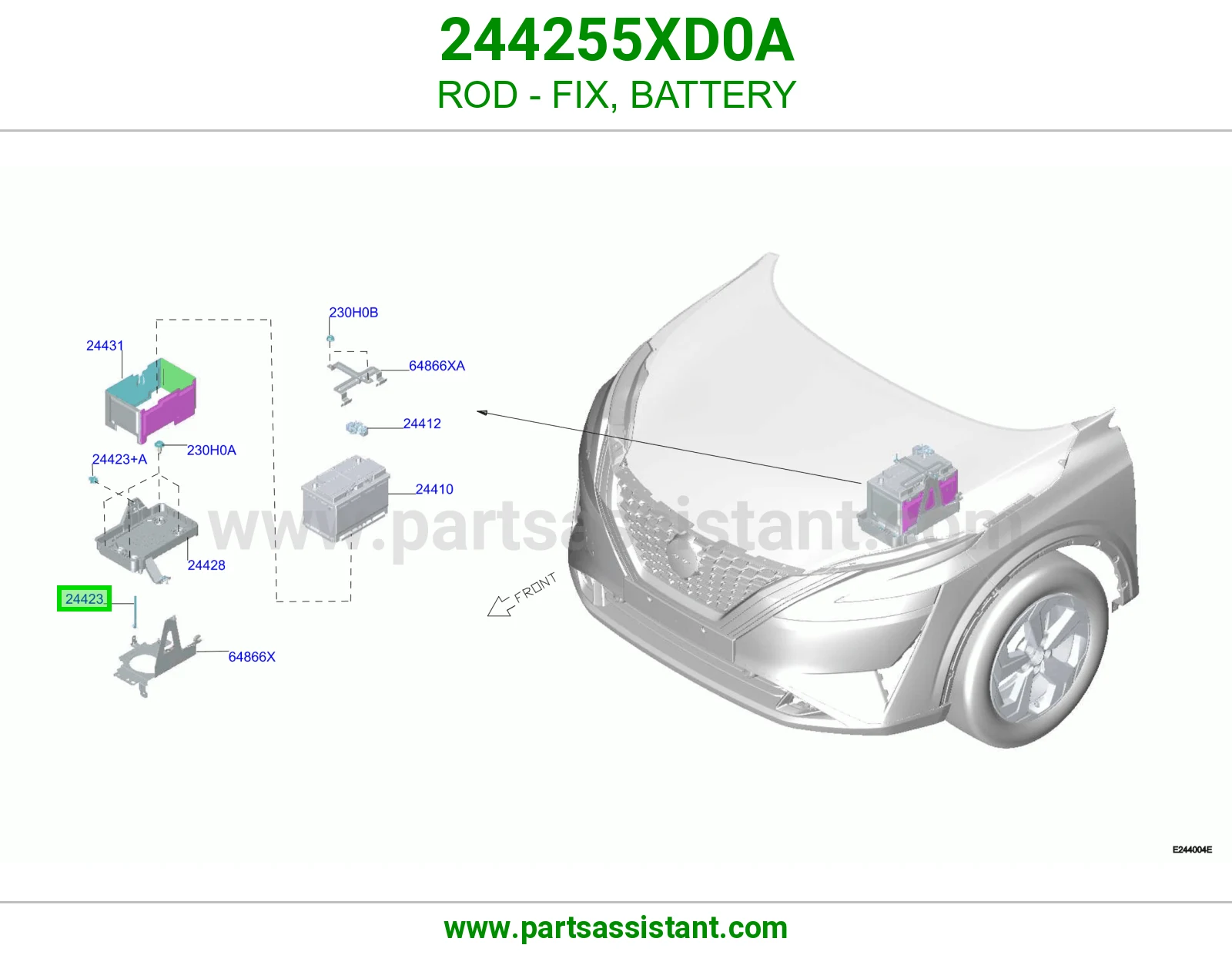 ذراع تثبيت بطارية 244255XD0A