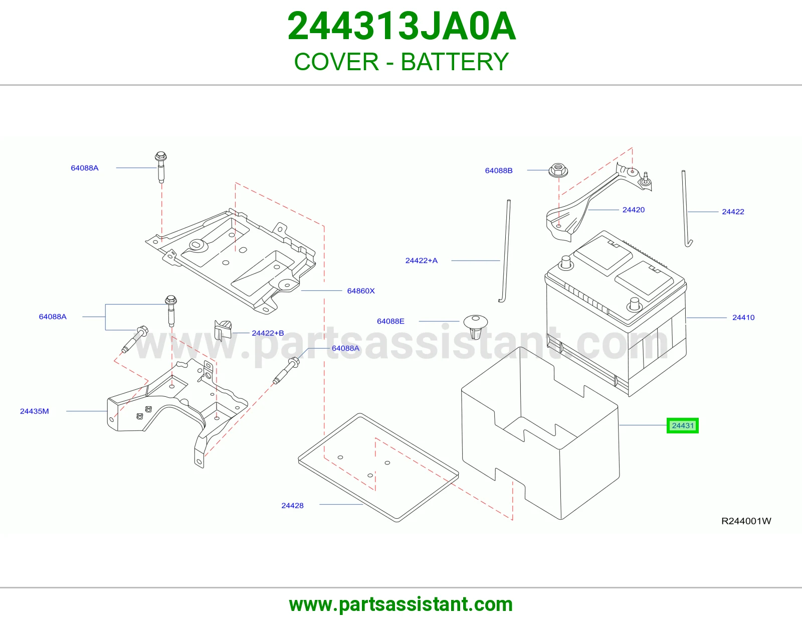 غطاء بطارية 244313JA0A