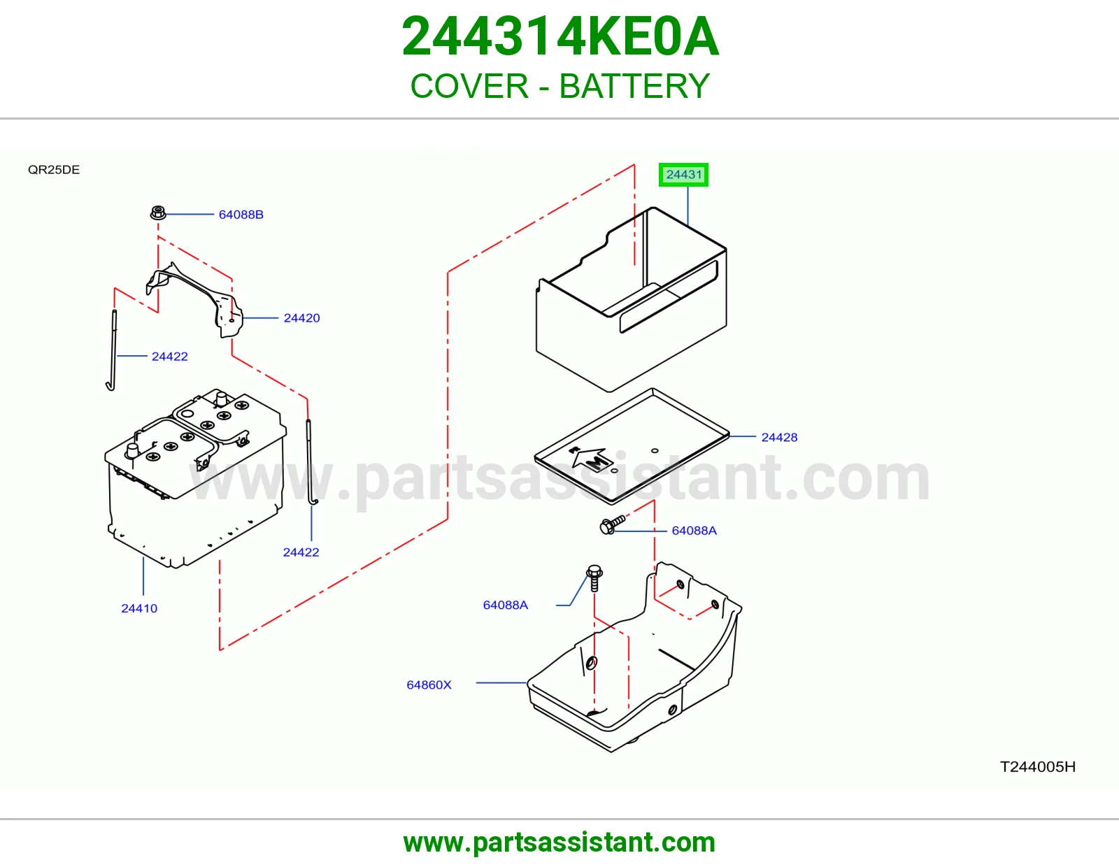 غطاء بطارية 244314KE0A