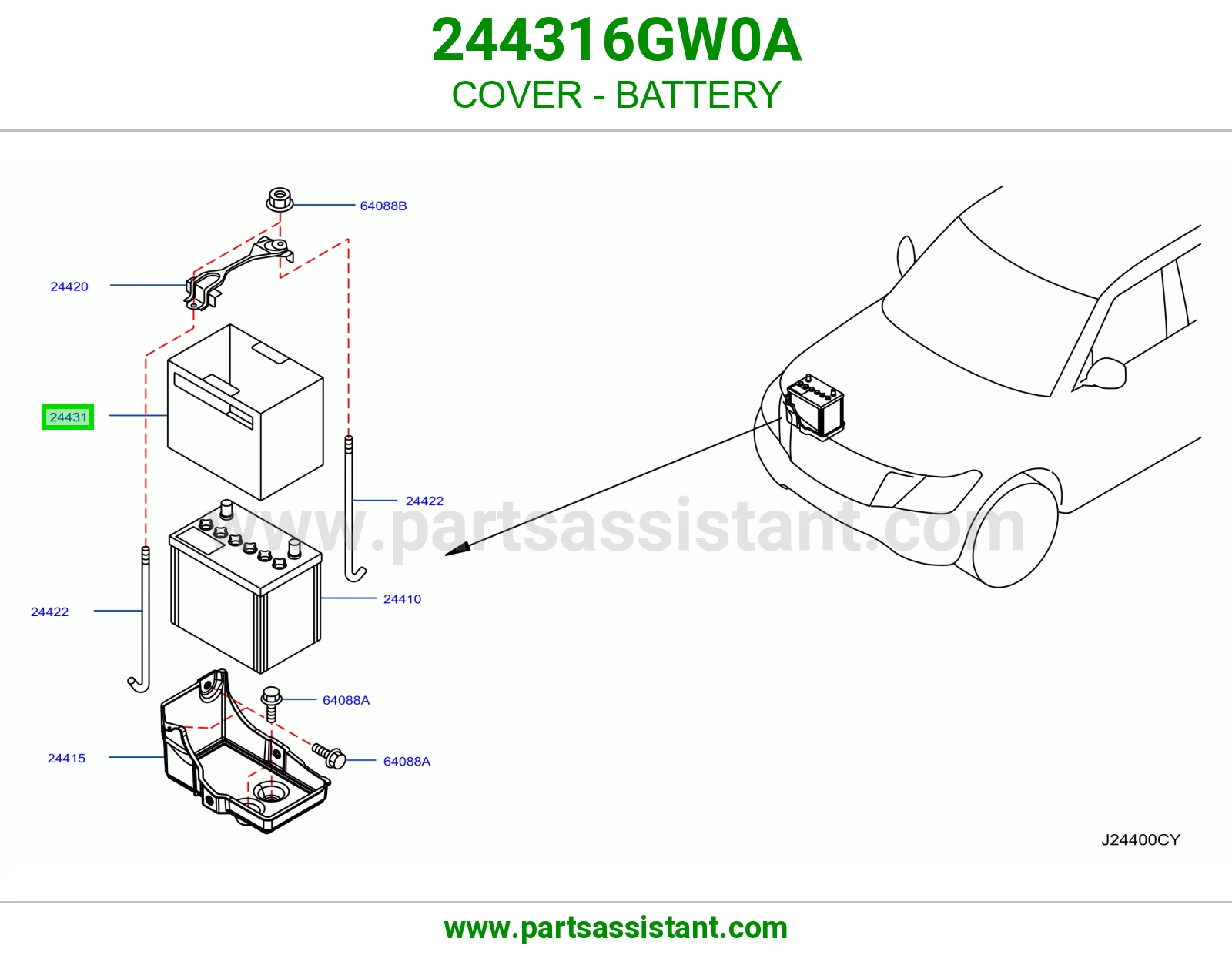 غطاء بطارية 244316GW0A