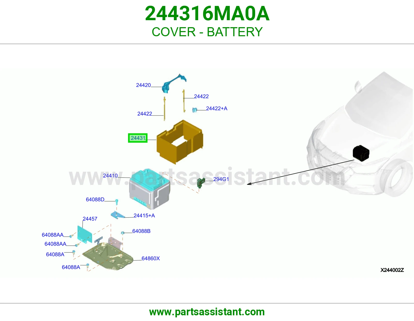 غطاء بطارية 244316MA0A