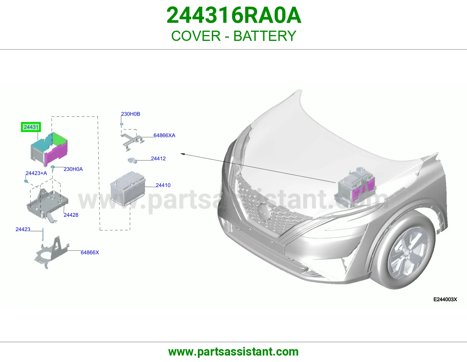 غطاء بطارية 244316RA0A