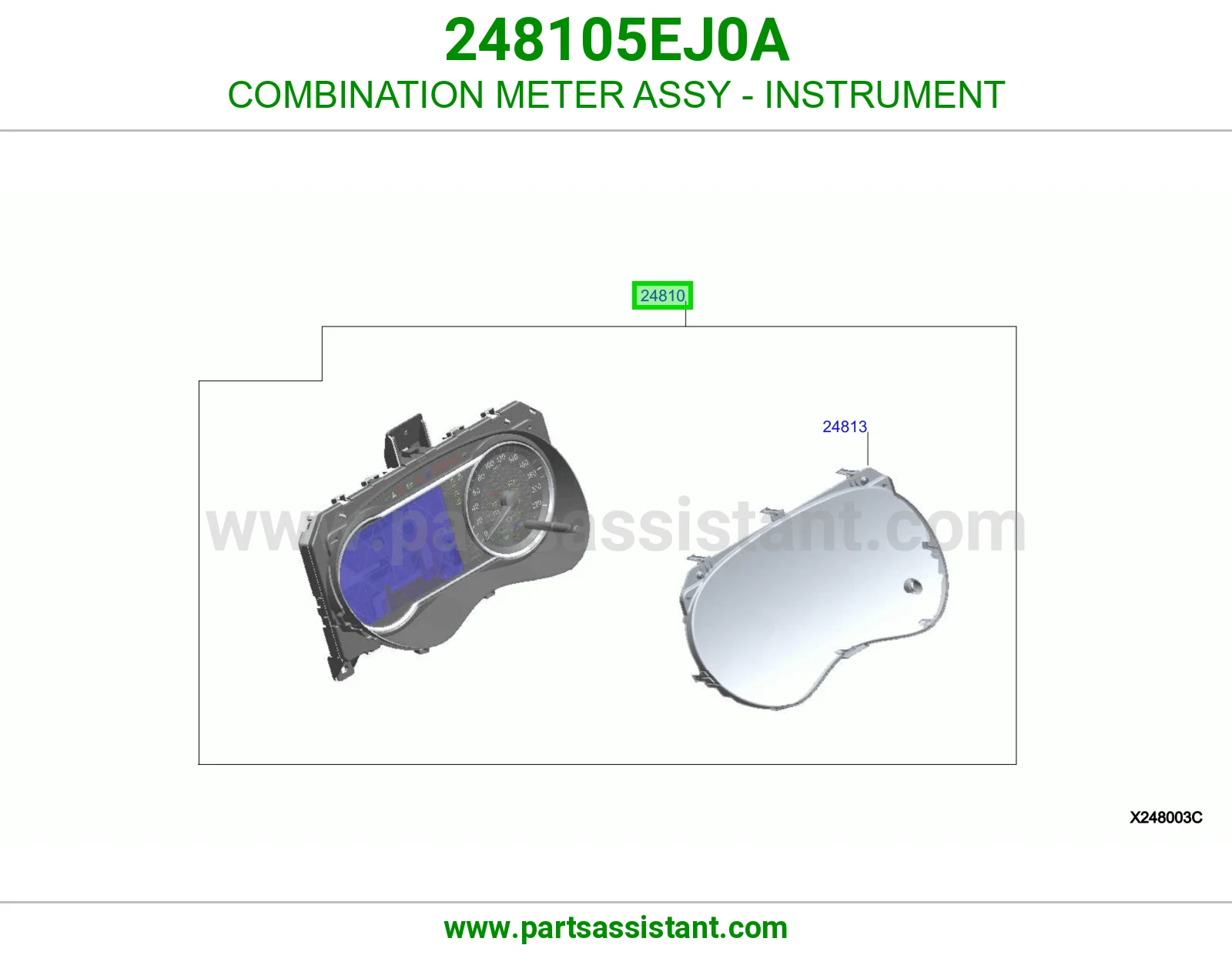 COMBINATION METER ASSY - INSTRUMENT 248105EJ0A