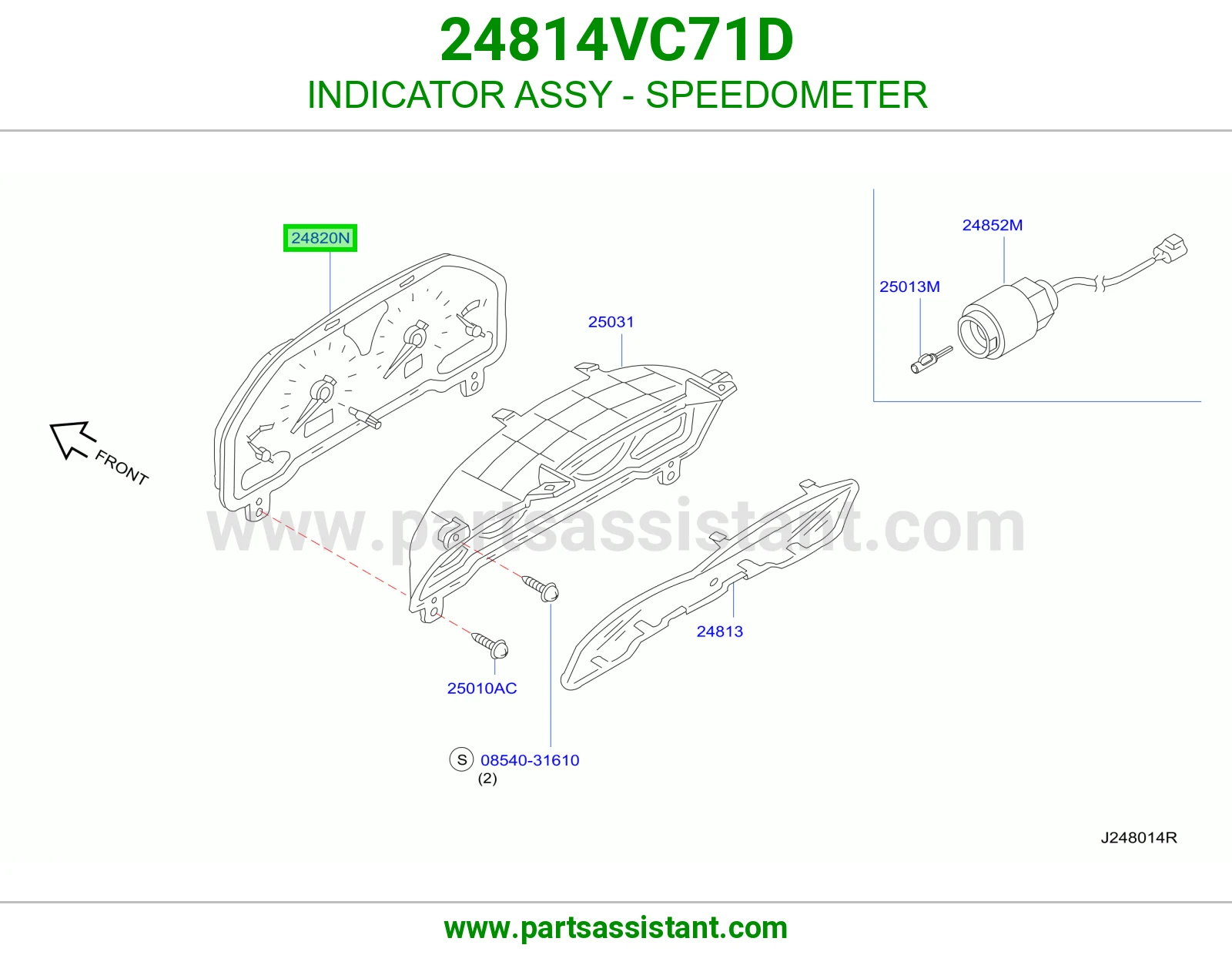 مؤشر عداد سرعة كامل 24814VC71D