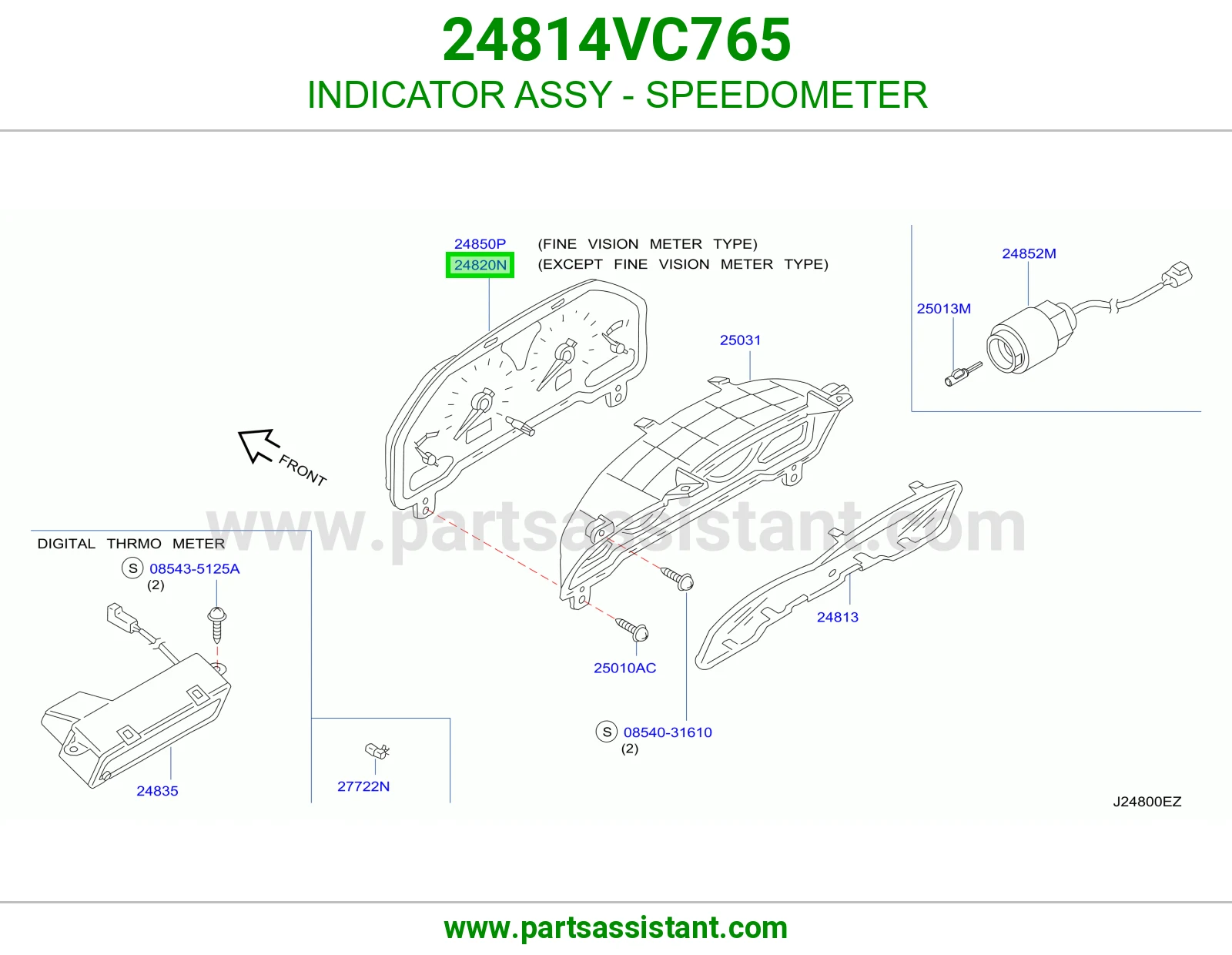 مؤشر عداد سرعة كامل 24814VC765