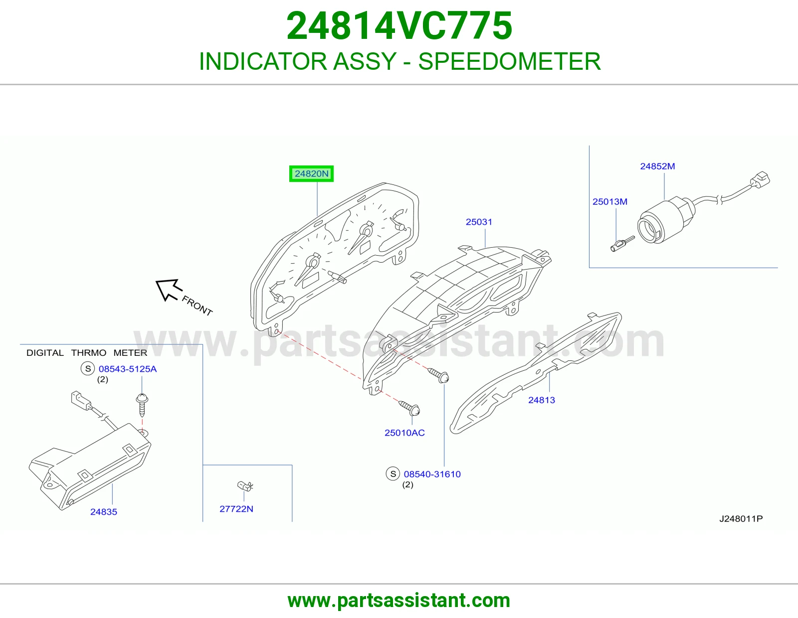 مؤشر عداد سرعة كامل 24814VC775