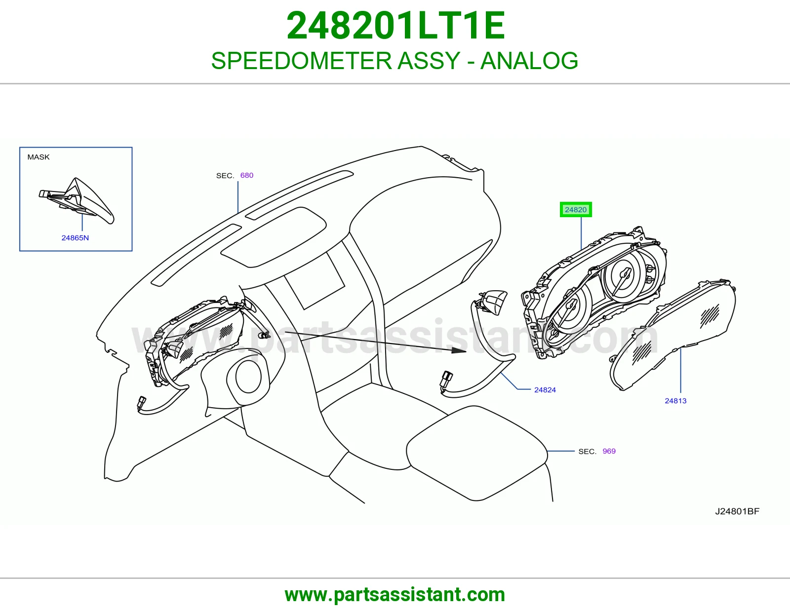 SPEEDOMETER ASSY - ANALOG 248201LT1E