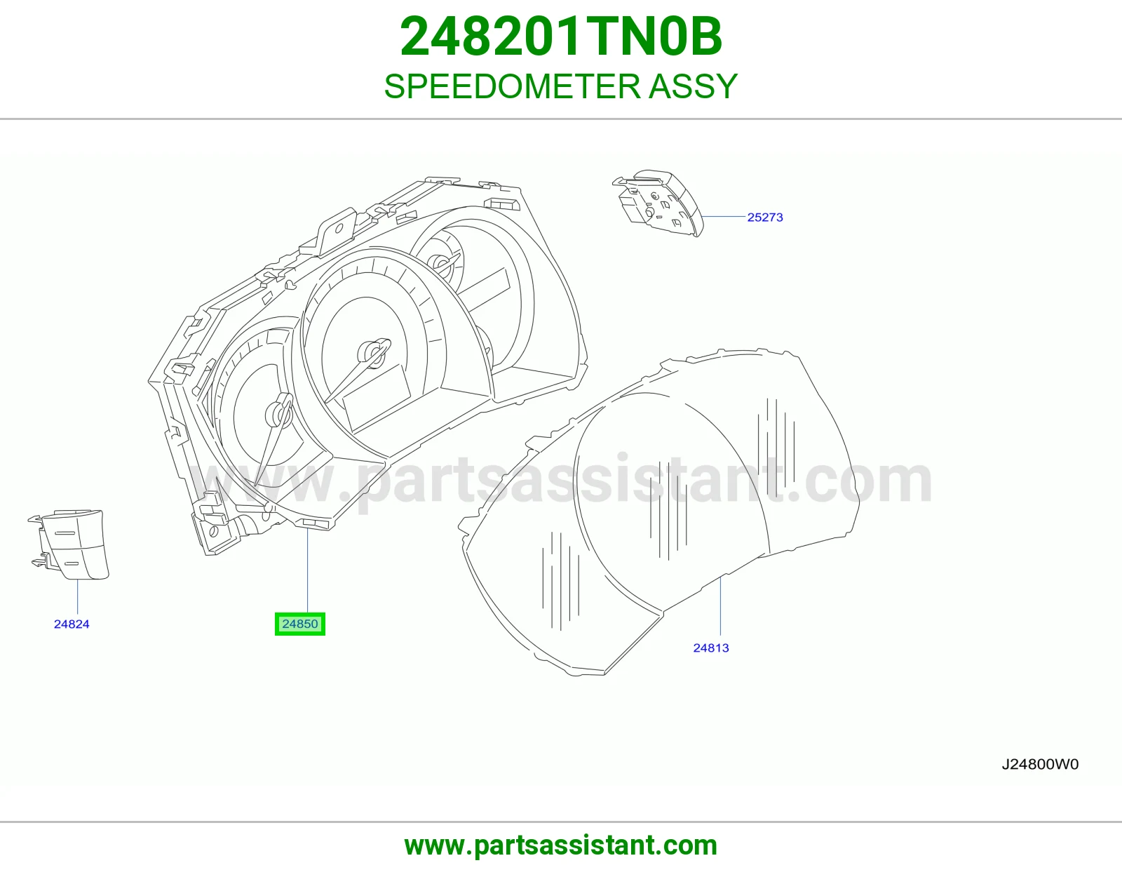 SPEEDOMETER ASSY 248201TN0B