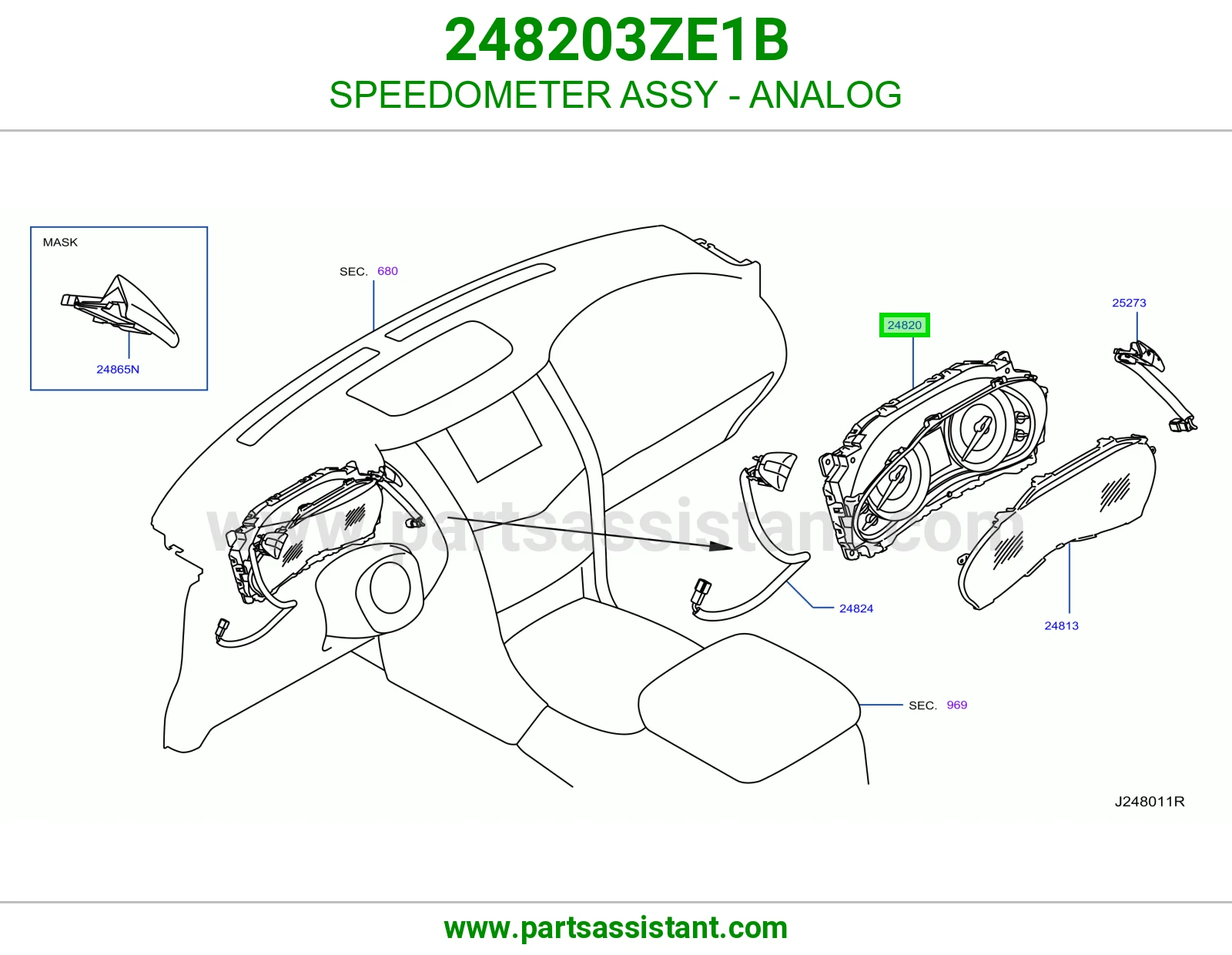 عداد سرعة عقارب كامل 248203ZE1B