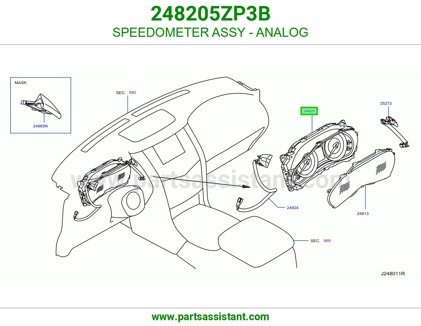 عداد سرعة عقارب كامل 248205ZP3B
