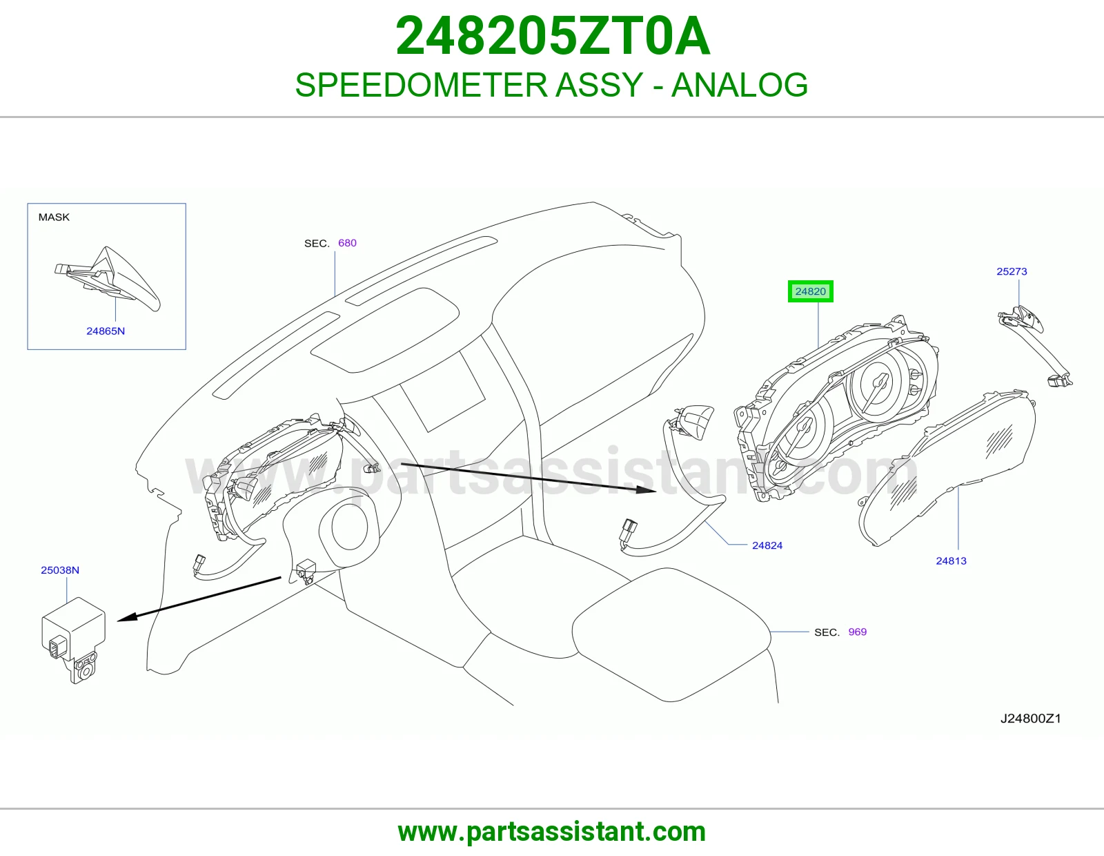 عداد سرعة عقارب كامل 248205ZT0A