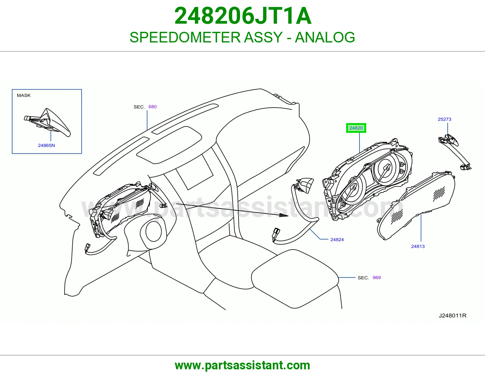 عداد سرعة عقارب كامل 248206JT1A