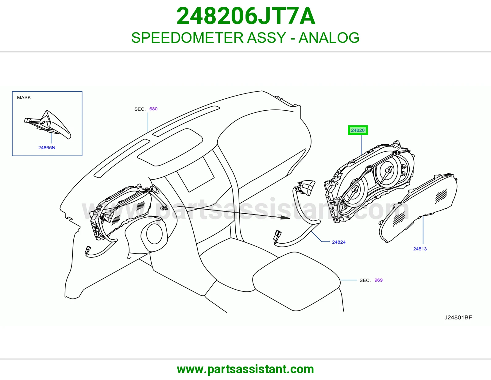 عداد سرعة عقارب كامل 248206JT7A