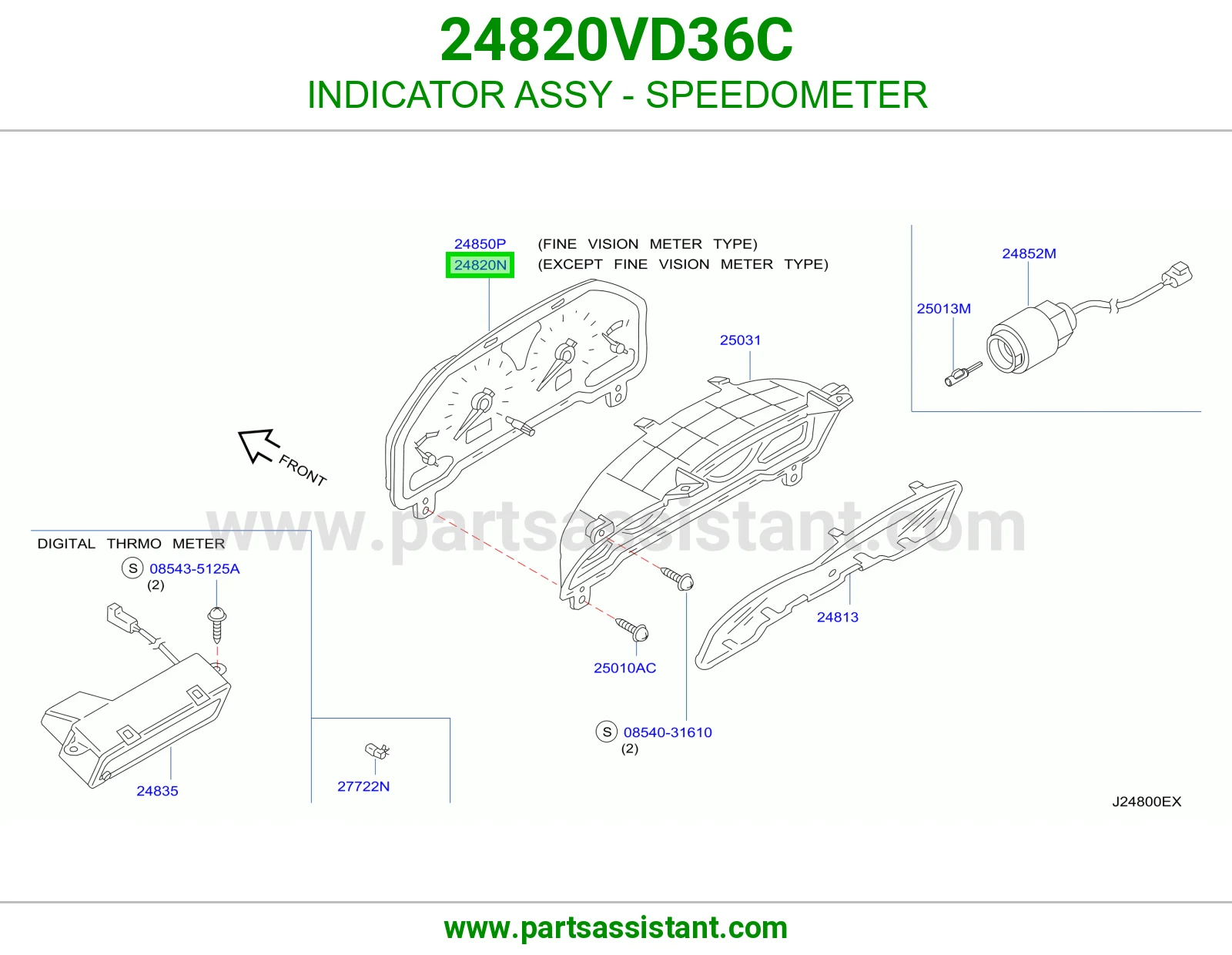 مؤشر كامل عداد سرعة 24820VD36C