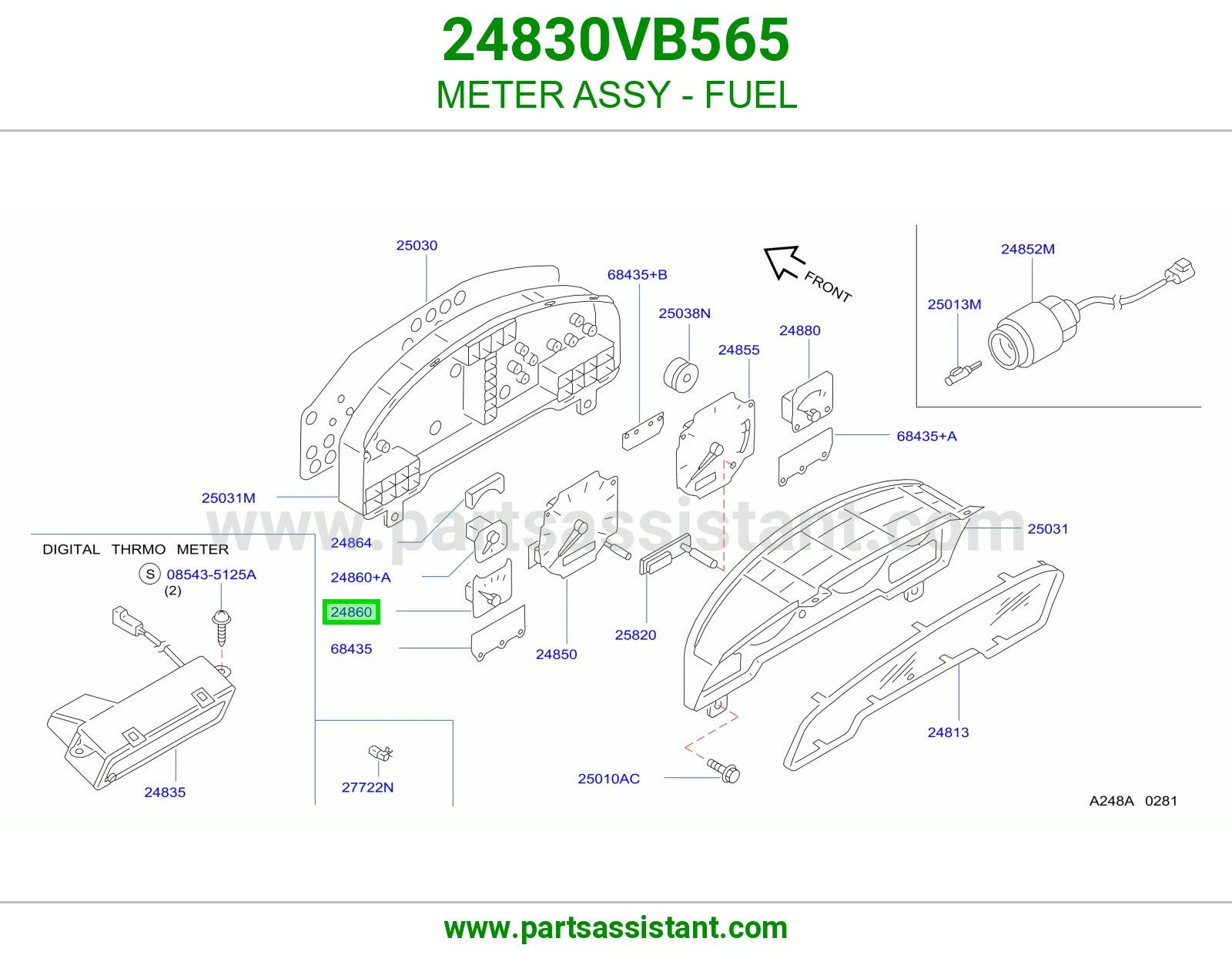 METER ASSY - FUEL 24830VB565